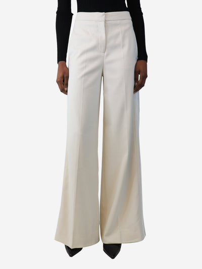 White wide leg trousers - size UK 6 Trousers ME+EM 