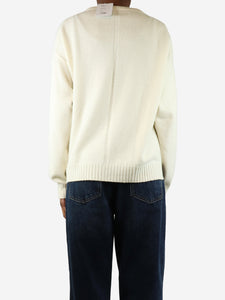 The Row Cream wool-blend crewneck jumper - size XS