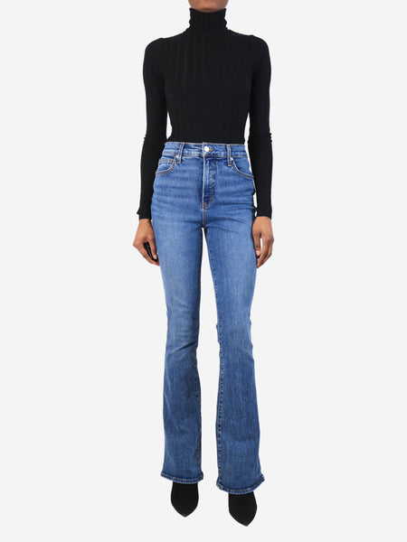 Blue high-rise skinny flare jeans - size UK 8 alternate image