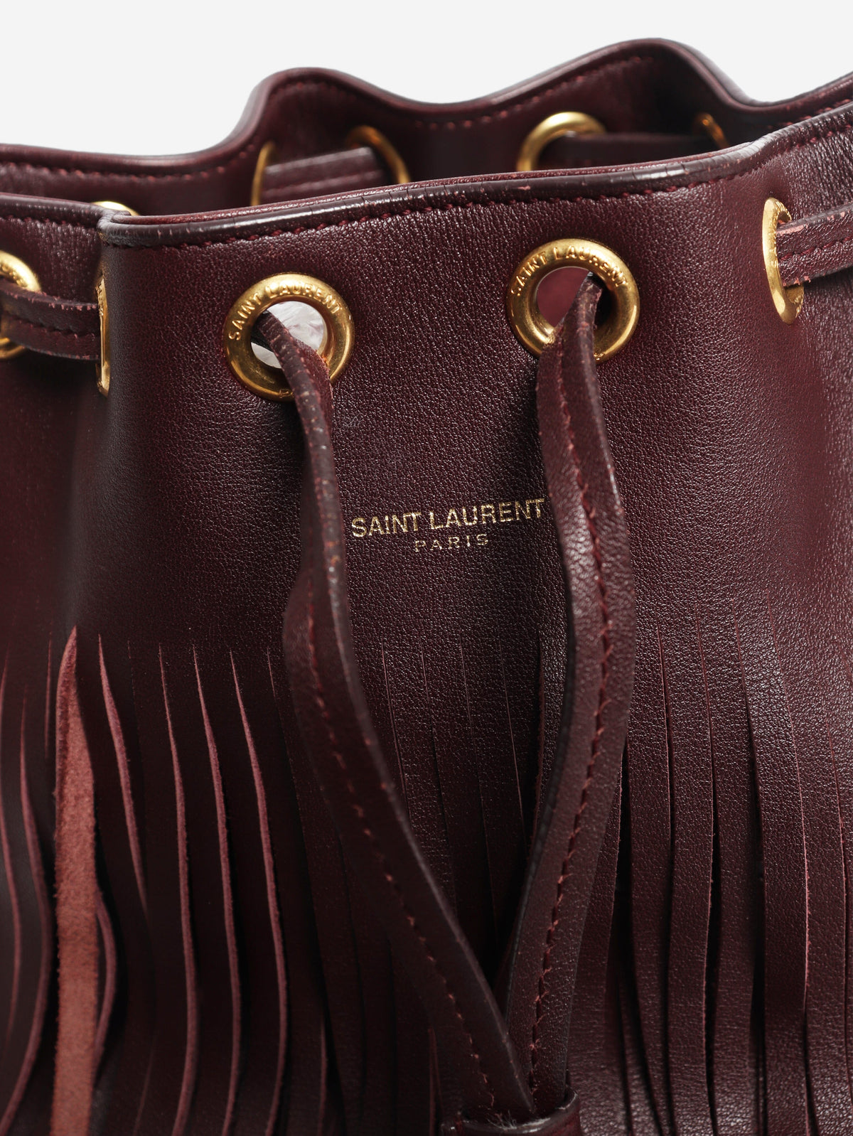 Burgundy fringed Emmanuelle bucket bag Shoulder bags Saint Laurent 