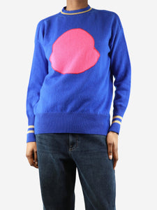 Moncler Blue logo patch jumper - size XS