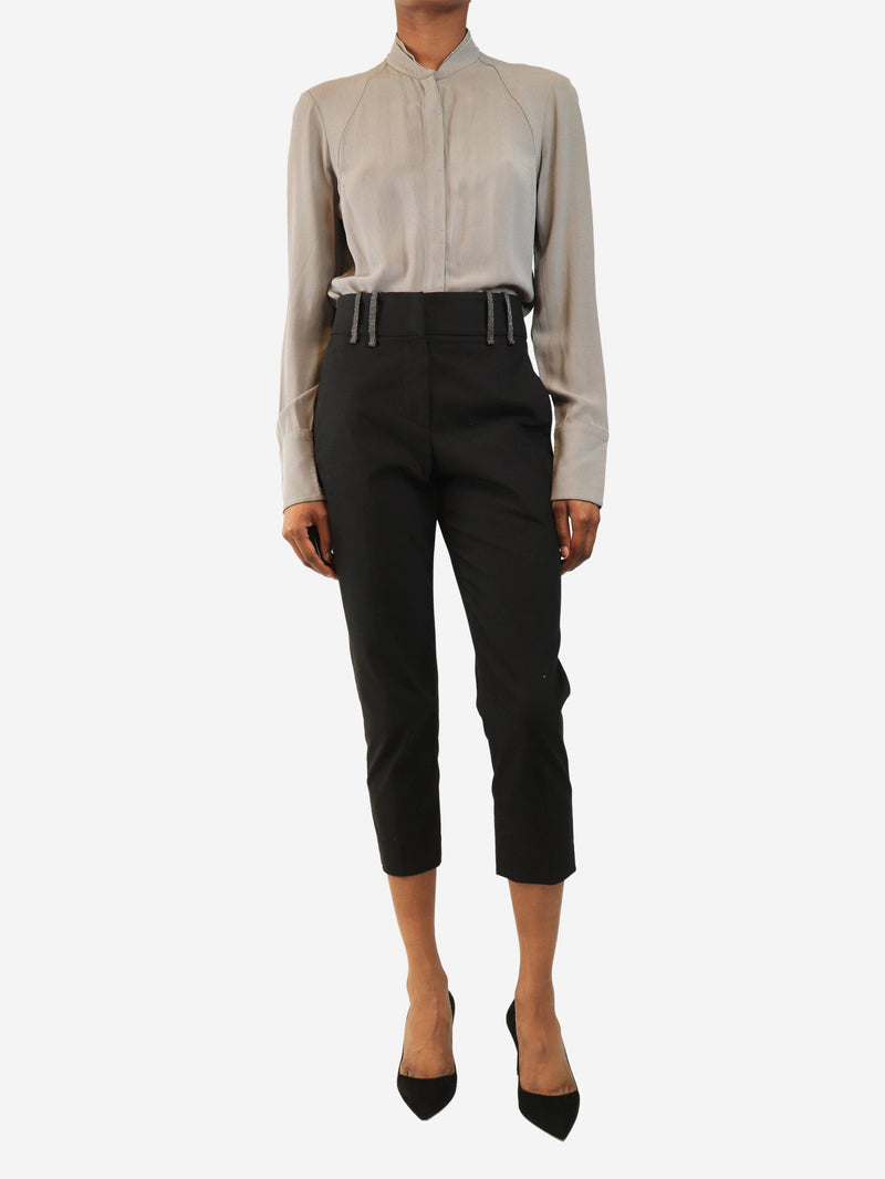 Grey silk button down shirt - size S Tops Brunello Cucinelli 