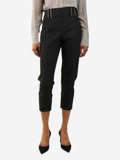 Black cropped trousers - size UK 6