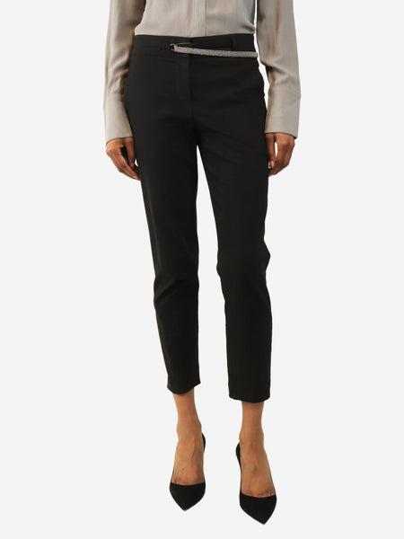 Black diamante belt trousers - size UK 8 product image