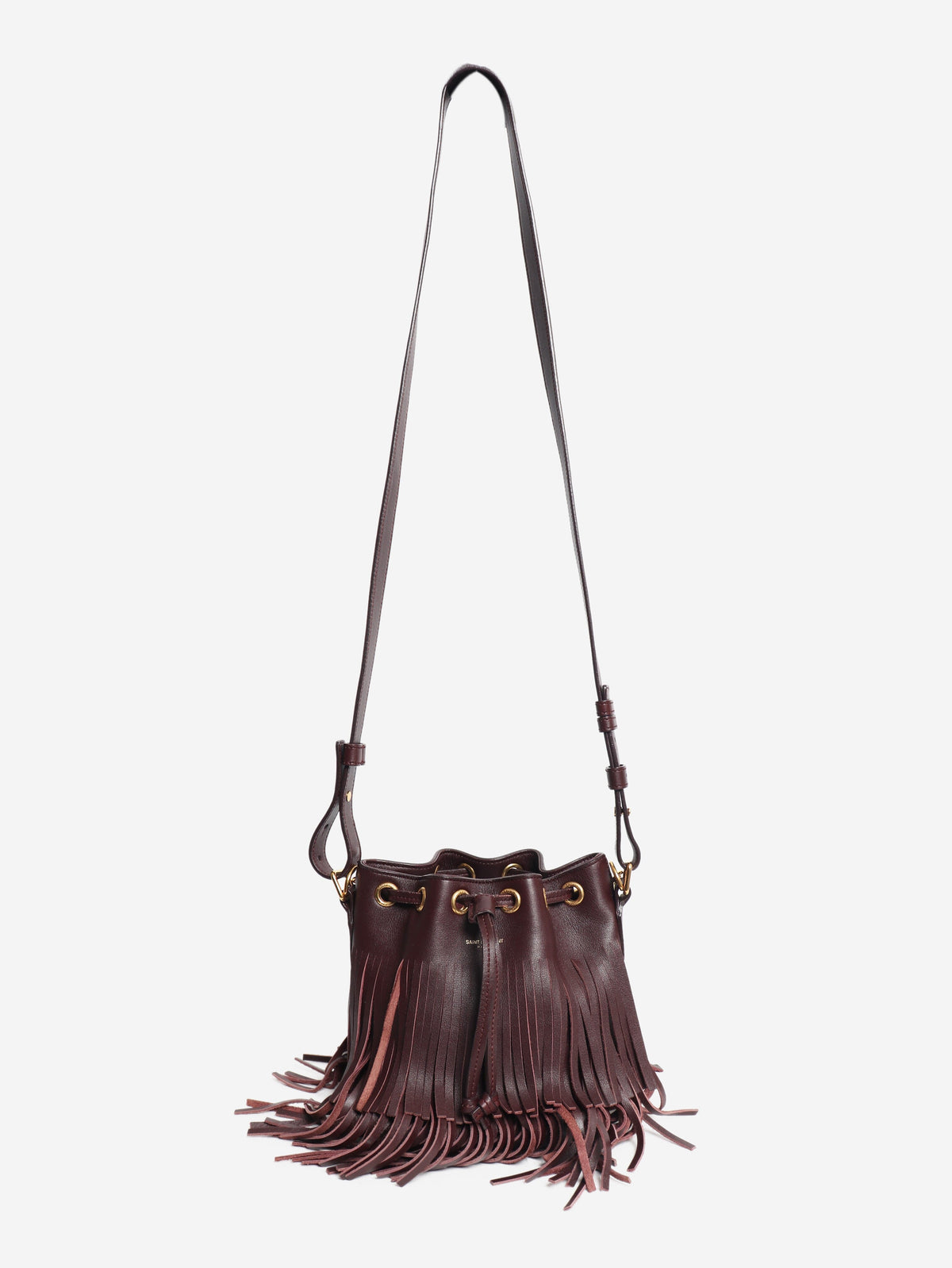 Burgundy fringed Emmanuelle bucket bag Shoulder bags Saint Laurent 
