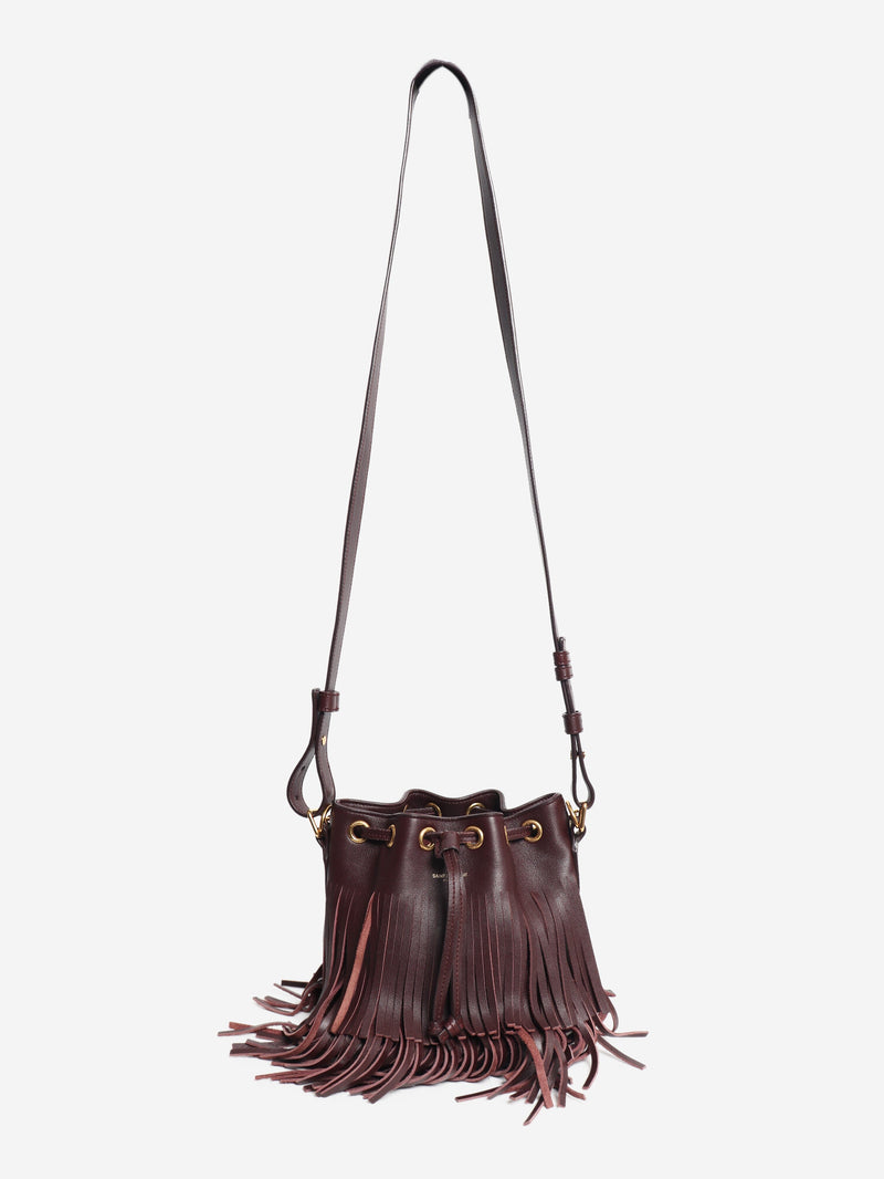 Burgundy fringed Emmanuelle bucket bag Shoulder bags Saint Laurent 