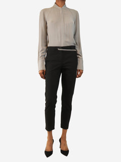 Black diamante belt trousers - size UK 8 Trousers Brunello Cucinelli 