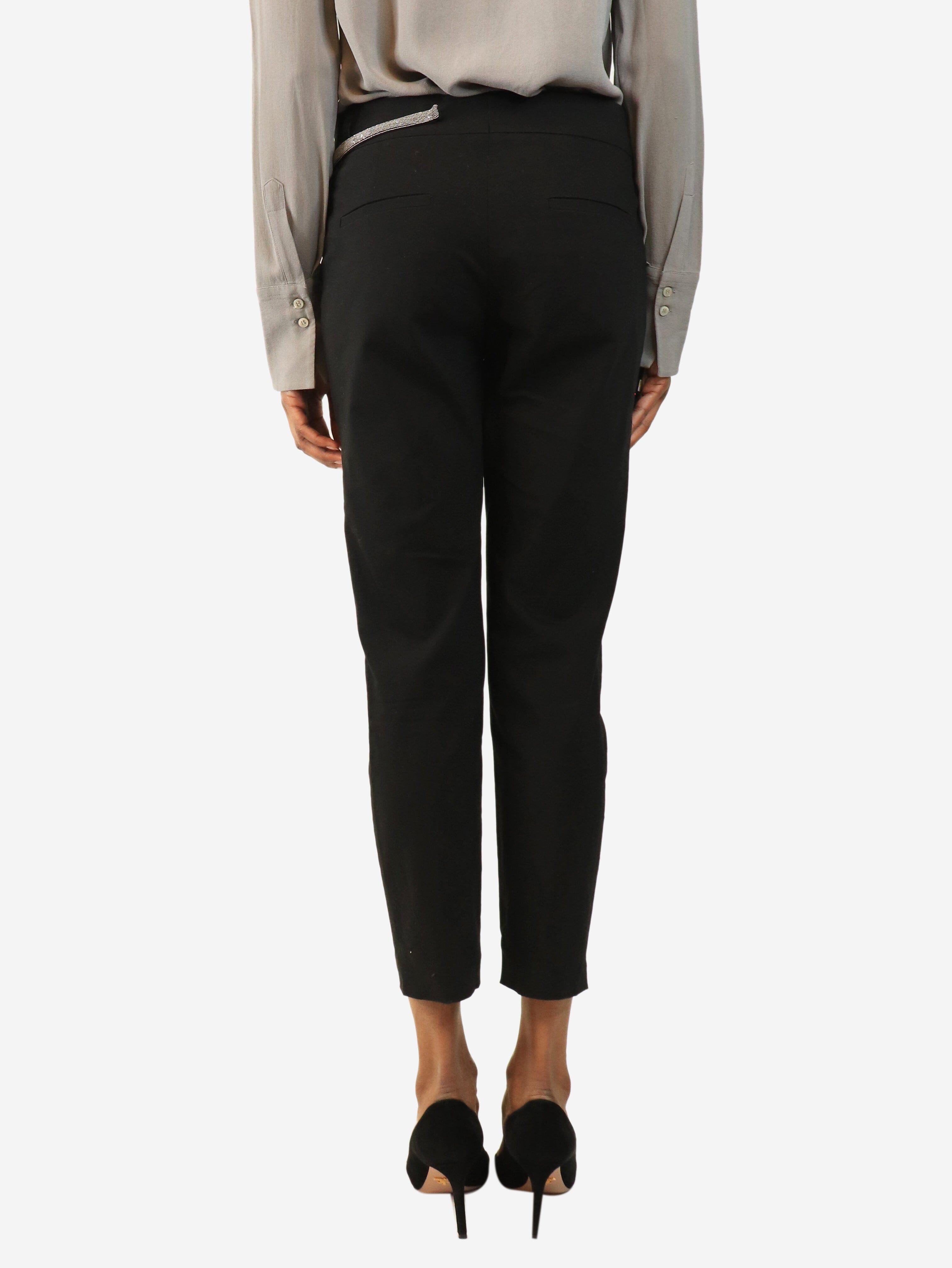 Black diamante belt trousers - size UK 8 Trousers Brunello Cucinelli 