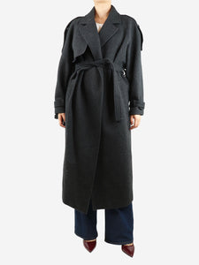 The Frankie Shop Grey belted wool coat - size S