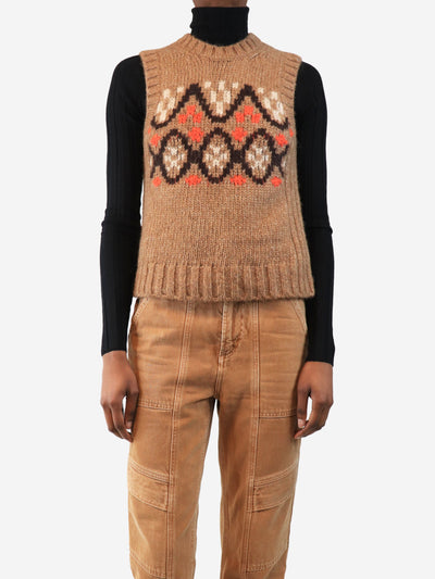 Brown alpaca-blend jumper vest - size XS Knitwear ME+EM 