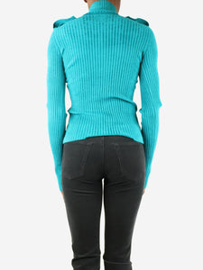 Bottega Veneta Teal ribbed high-neck jumper - size XS