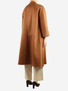 Max Mara Brown belted cashmere coat - size UK 4