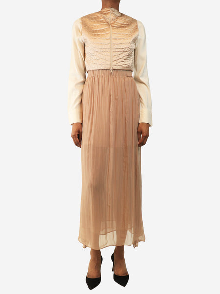 Dusty pink satin top and skirt two piece - size UK 8 product image