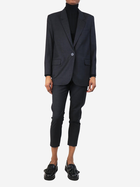 Dark grey wool check two-piece suit set - size UK 6 product image