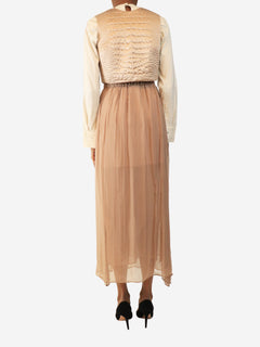 Dusty pink satin top and skirt two piece - size UK 8 Sets Brunello Cucinelli 