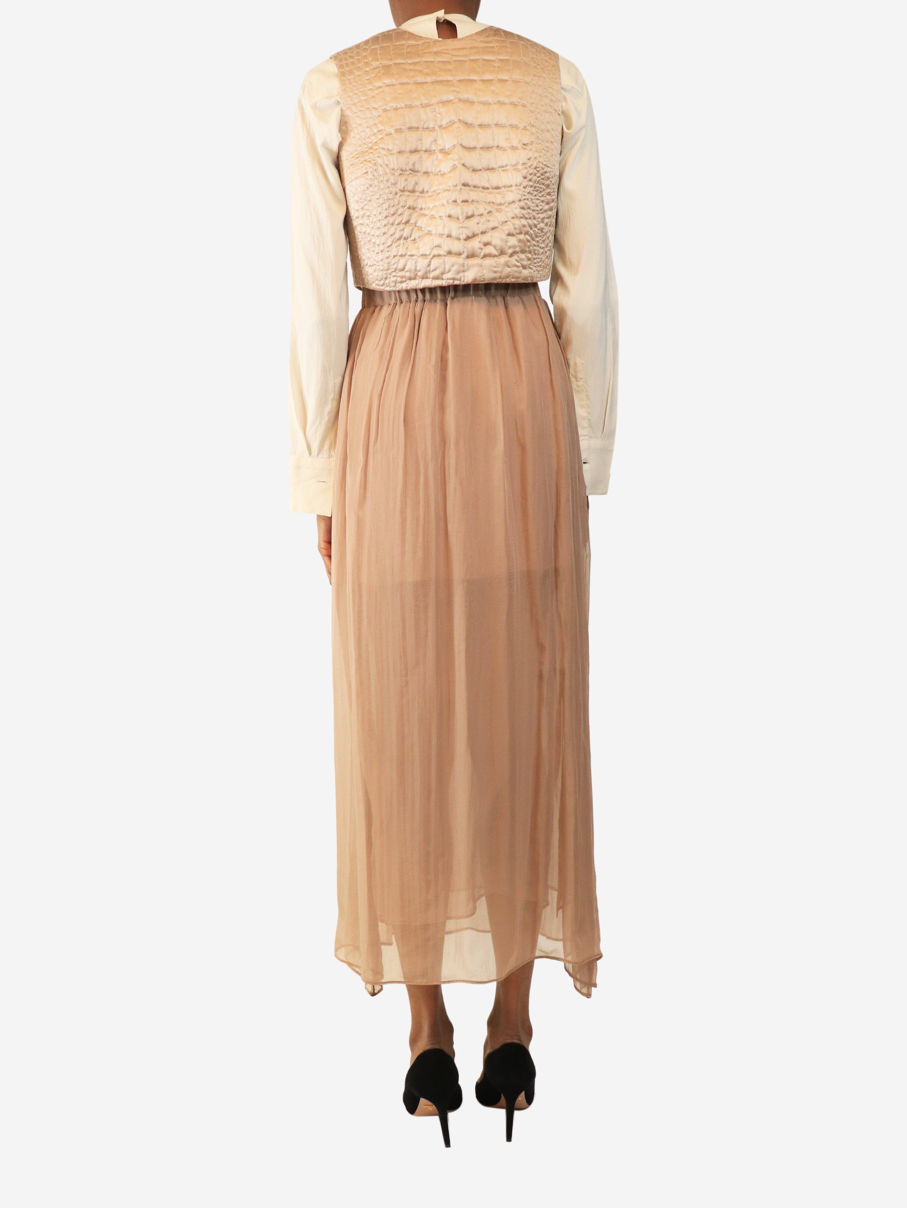 Dusty pink satin top and skirt two piece - size UK 8 Sets Brunello Cucinelli 