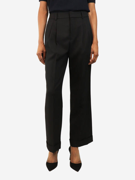Black satin panel trousers - size UK 10 product image