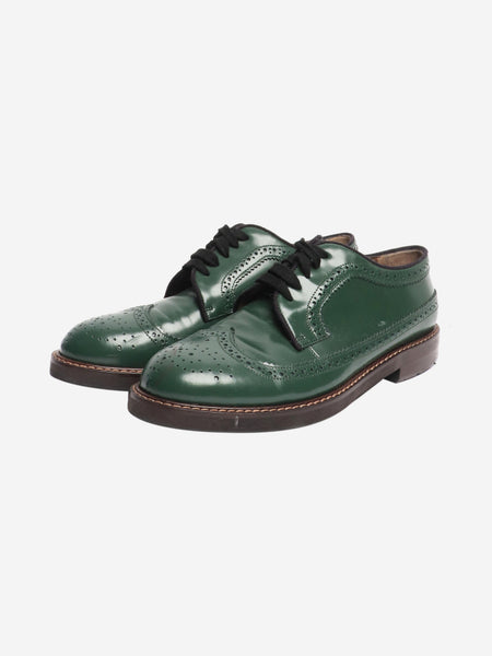 Green leather brogues - size EU 40 alternate image