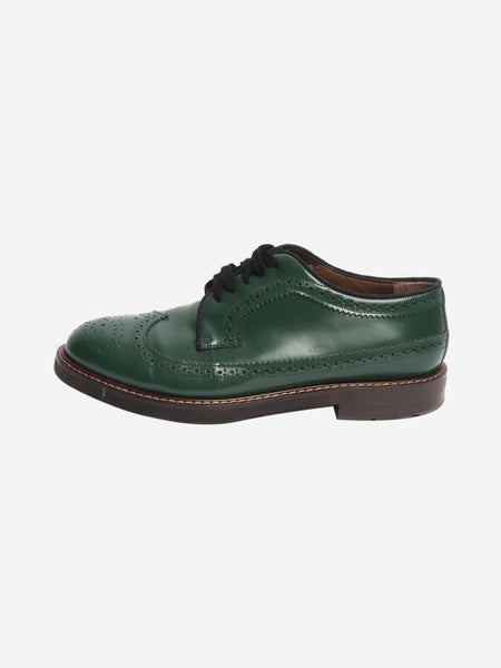 Green leather brogues - size EU 40 product image