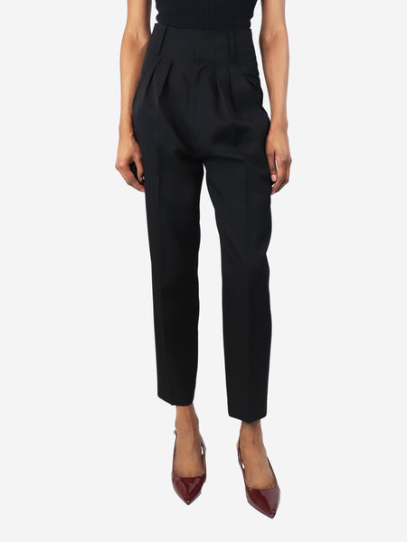 Black wool tapered trousers - size UK 6 product image