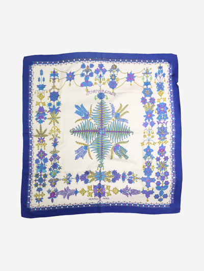 Blue silk floral scarf Scarves Hermes 