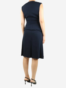 Derek Lam Dark blue sleeveless belted dress - size UK 10