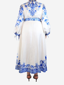 Giambattista Valli Blue floral printed midi dress - size UK 12
