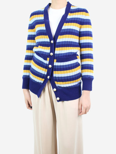 Multicoloured striped wool and silk cardigan - size UK 6 Knitwear Gucci 