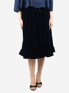 Comme Des Garçons GIRL Dark blue velvet midi skirt - size S