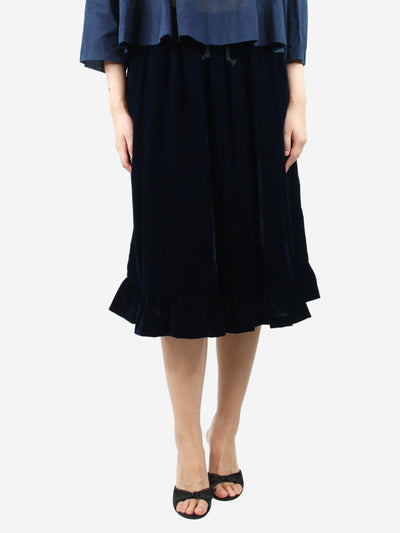 Dark blue velvet midi skirt - size S Skirts Comme Des Garçons GIRL 