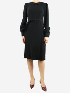 Co Black belted midi dress - size M