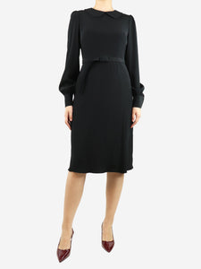 Co Black belted midi dress - size M