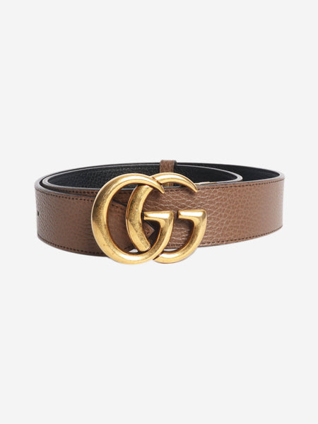 Brown GG leather belt product image