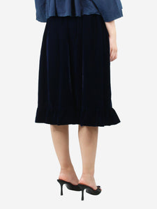 Comme Des Garçons GIRL Dark blue velvet midi skirt - size S