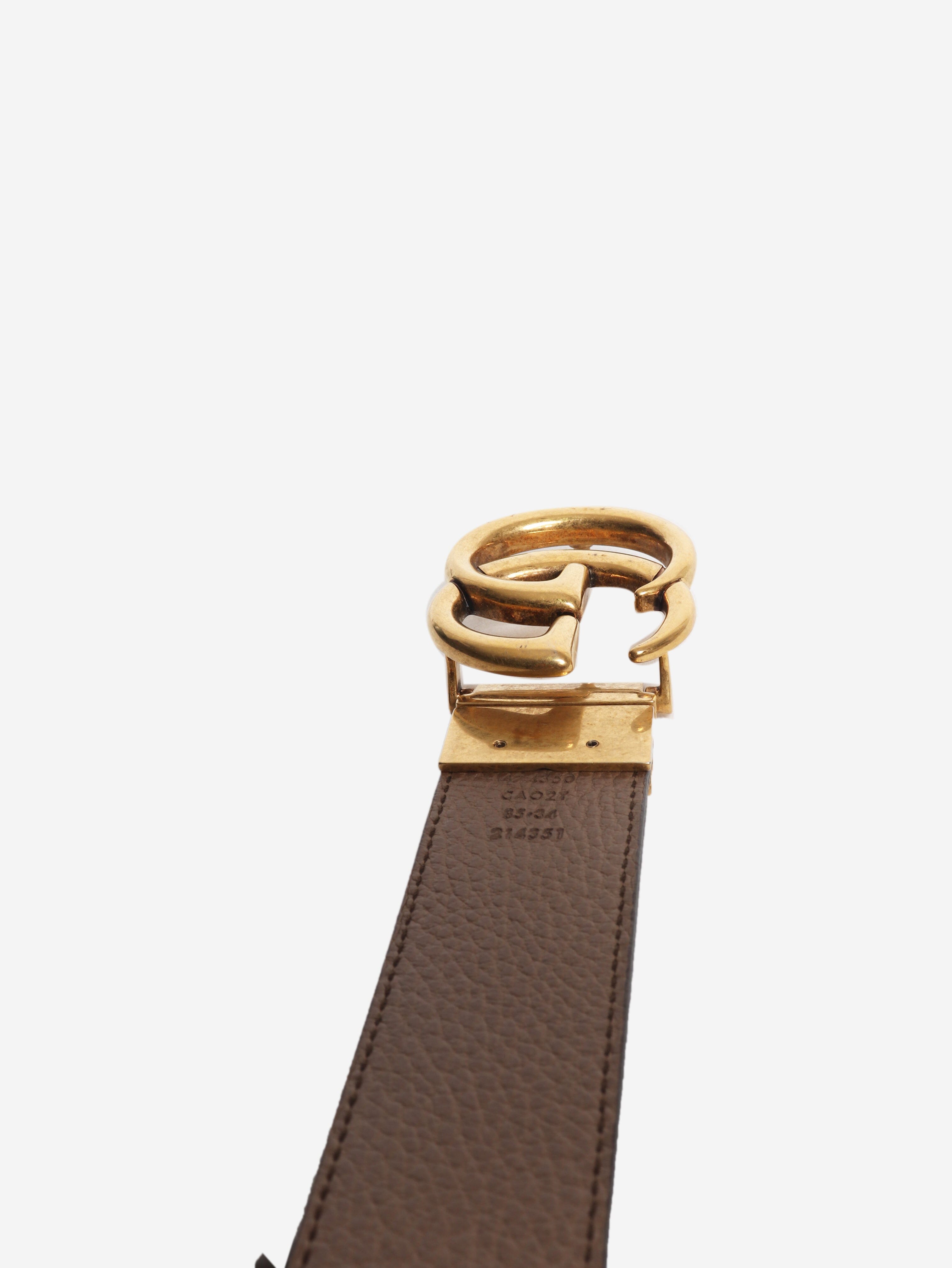 Brown GG leather belt Belts Gucci 