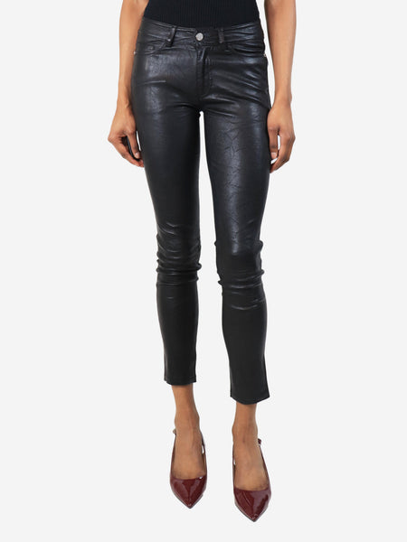 Black Phlame slim-leg leather trousers - size UK 6 product image
