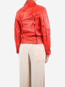 Bottega Veneta Red leather jacket - size UK 8
