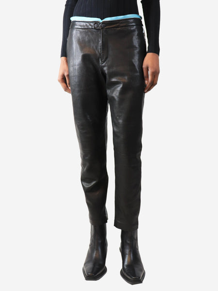 Black leather trousers - size UK 6 product image