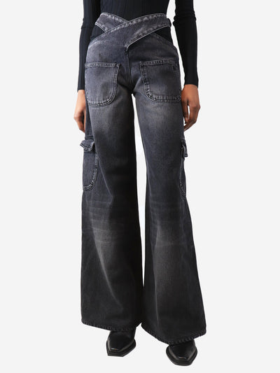 Charcoal grey cargo jeans - size UK 6 Trousers Courreges 