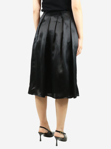 Burberry Black silk pleated midi skirt - size UK 10