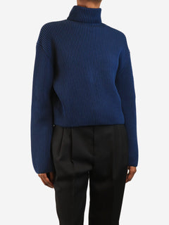 Navy backless knit sweater - size XS Knitwear Loewe 