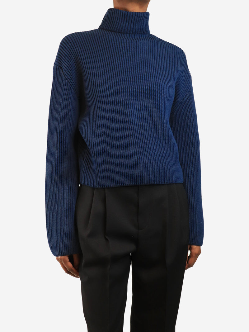 Navy backless knit sweater - size XS Knitwear Loewe 