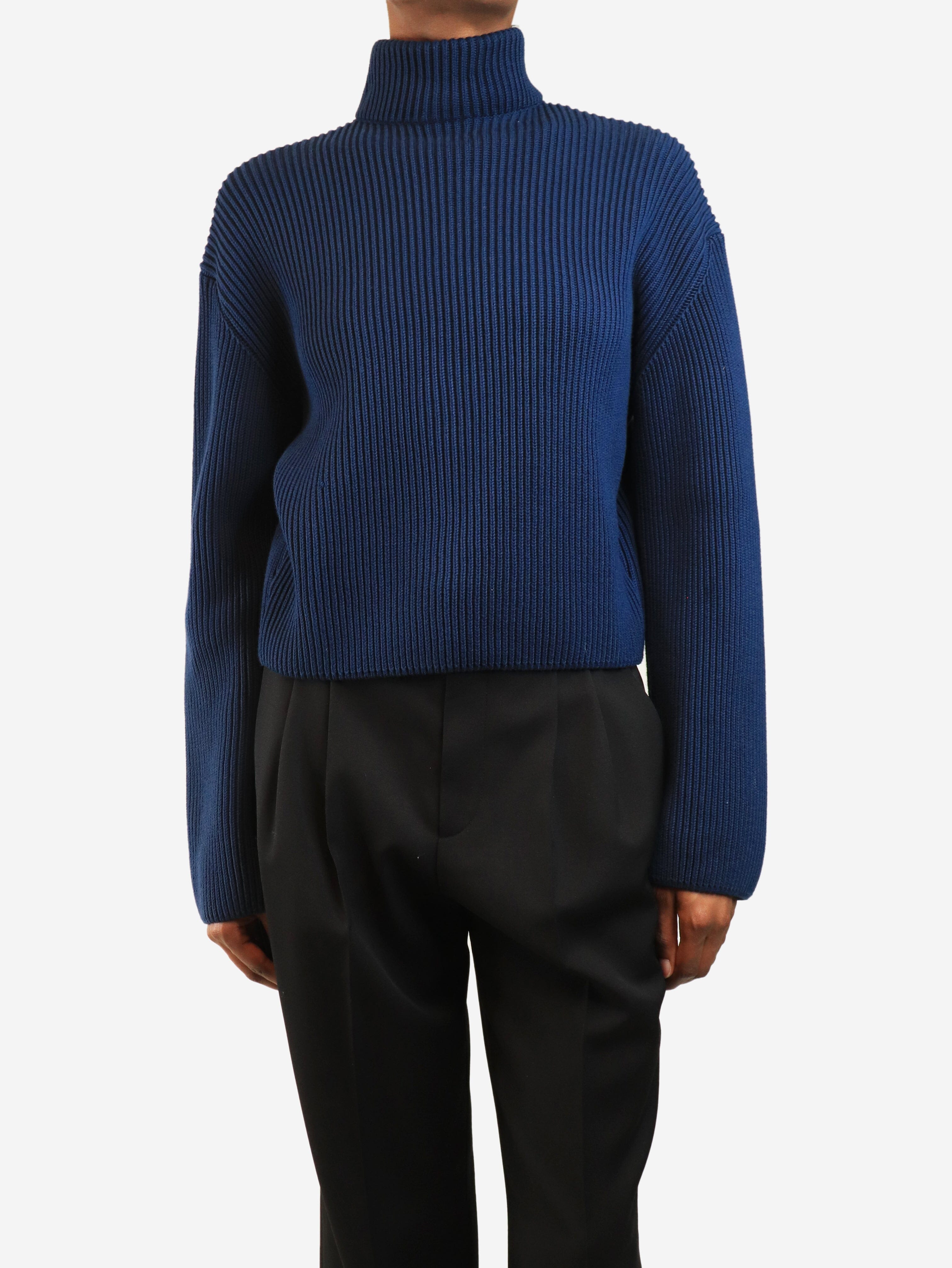 Navy backless knit sweater - size XS Knitwear Loewe 