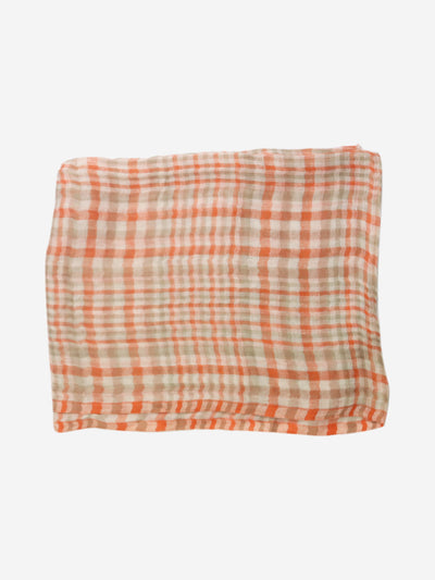 Orange check fringed scarf Hats, Scarves and Gloves Loro Piana 