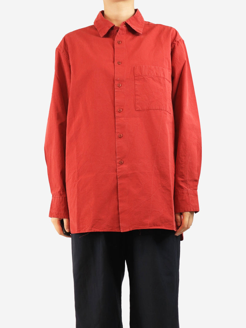 Red cotton shirt - size S