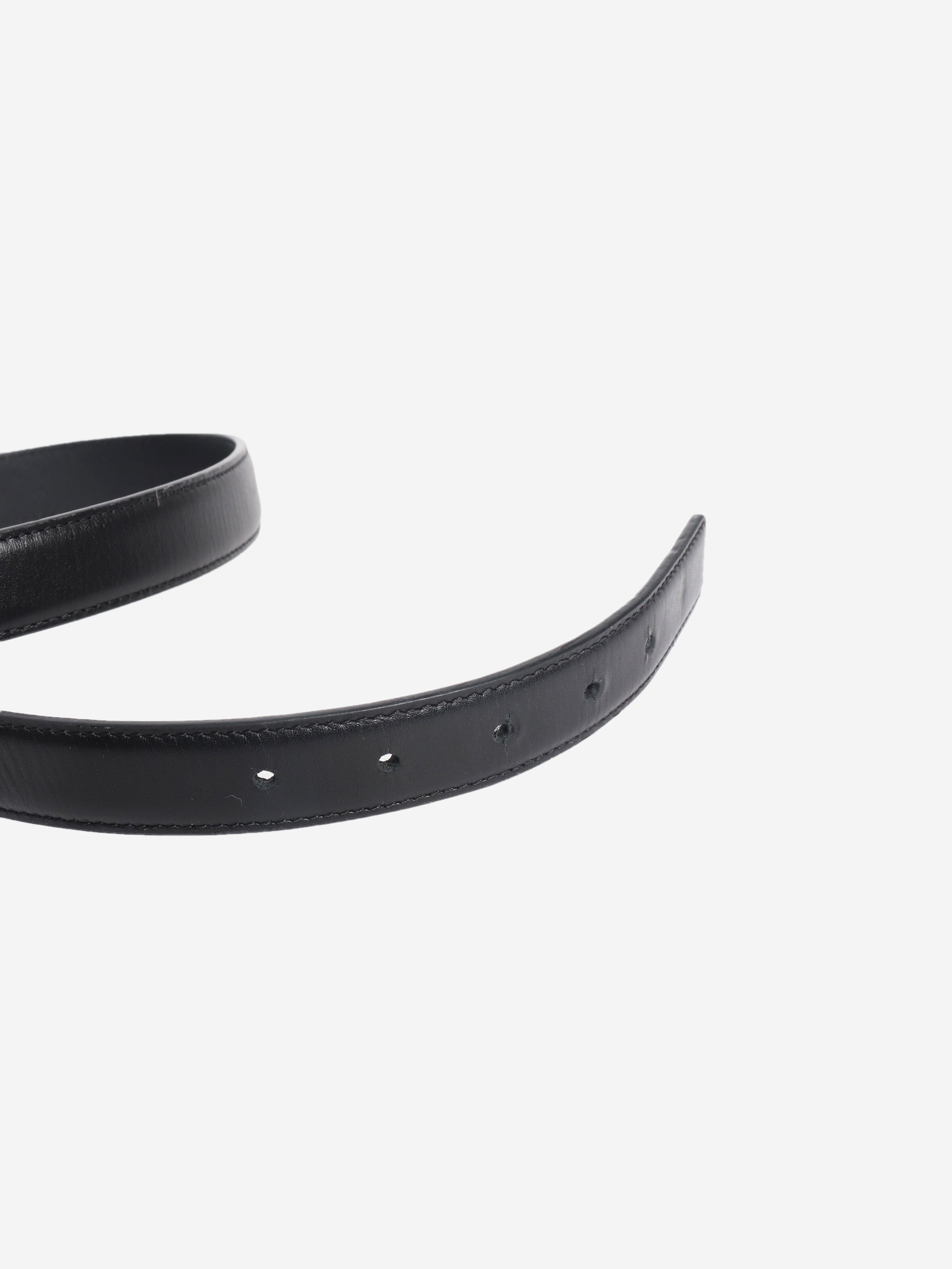 Black chain-detail leather belt Belts Saint Laurent 