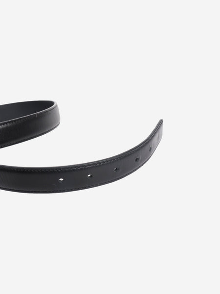 Black chain-detail leather belt alternate image