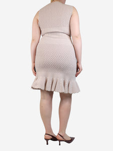 Alaia Pink sleeveless textured midi dress - size UK 12