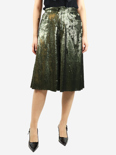 Green sequin-embellished midi skirt - size UK 10 Skirts Marques / Almeida 