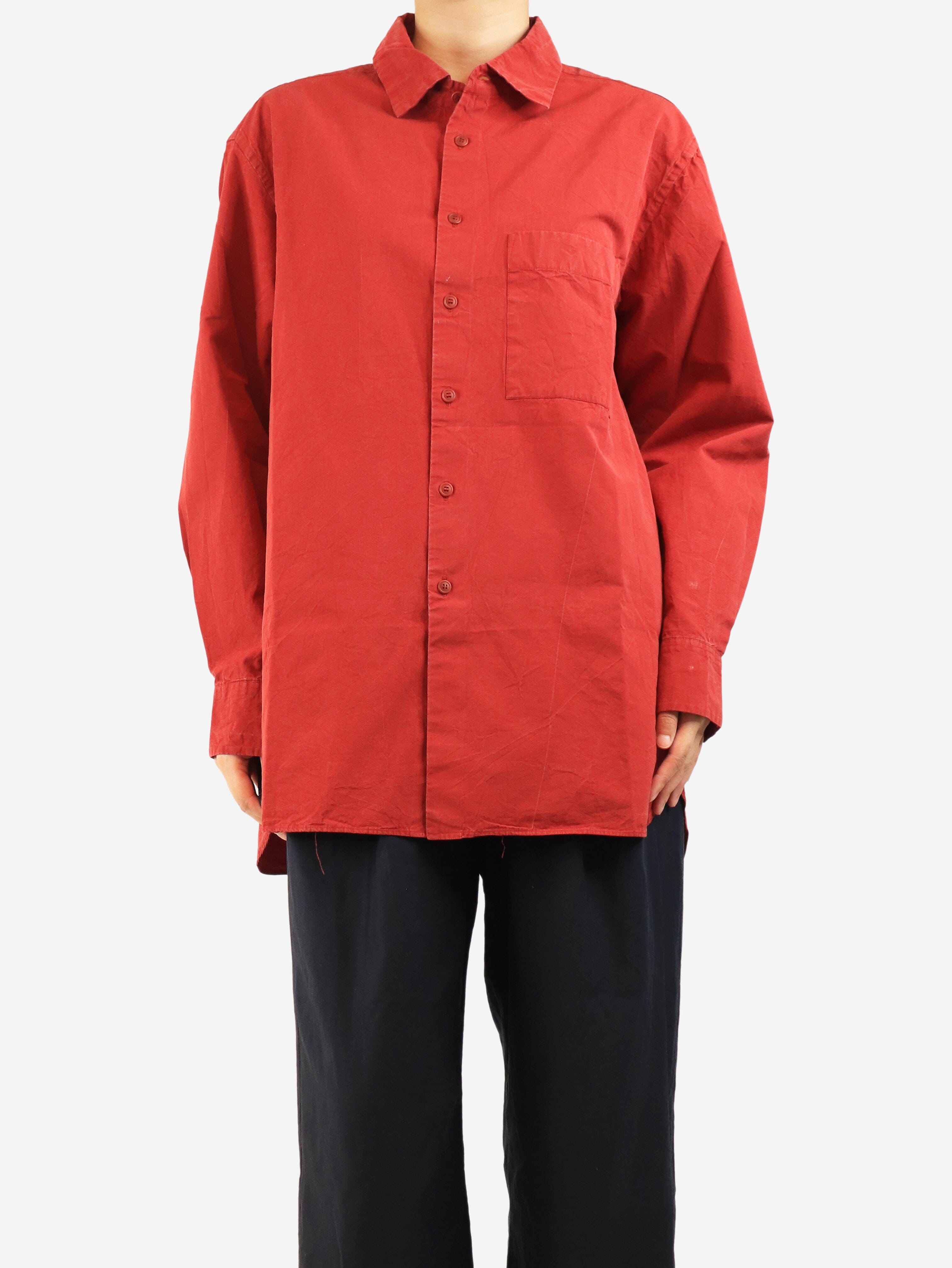 Red cotton shirt - size S Tops Casey Casey 
